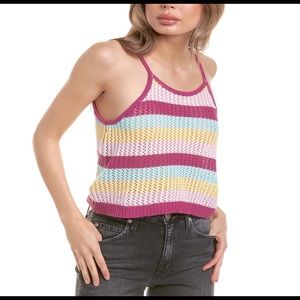 NWT! BCBG Ribbed Knit Striped Halter Top! Sz: M